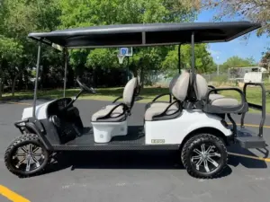 Used White 2021 E Z GO Express L6 Gas EFI Golf Cart (1)