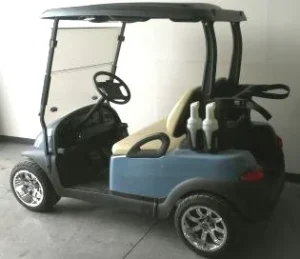 Blue 48v Electric Club Car Precedent Golf Cart with Custom Rims & Tires1