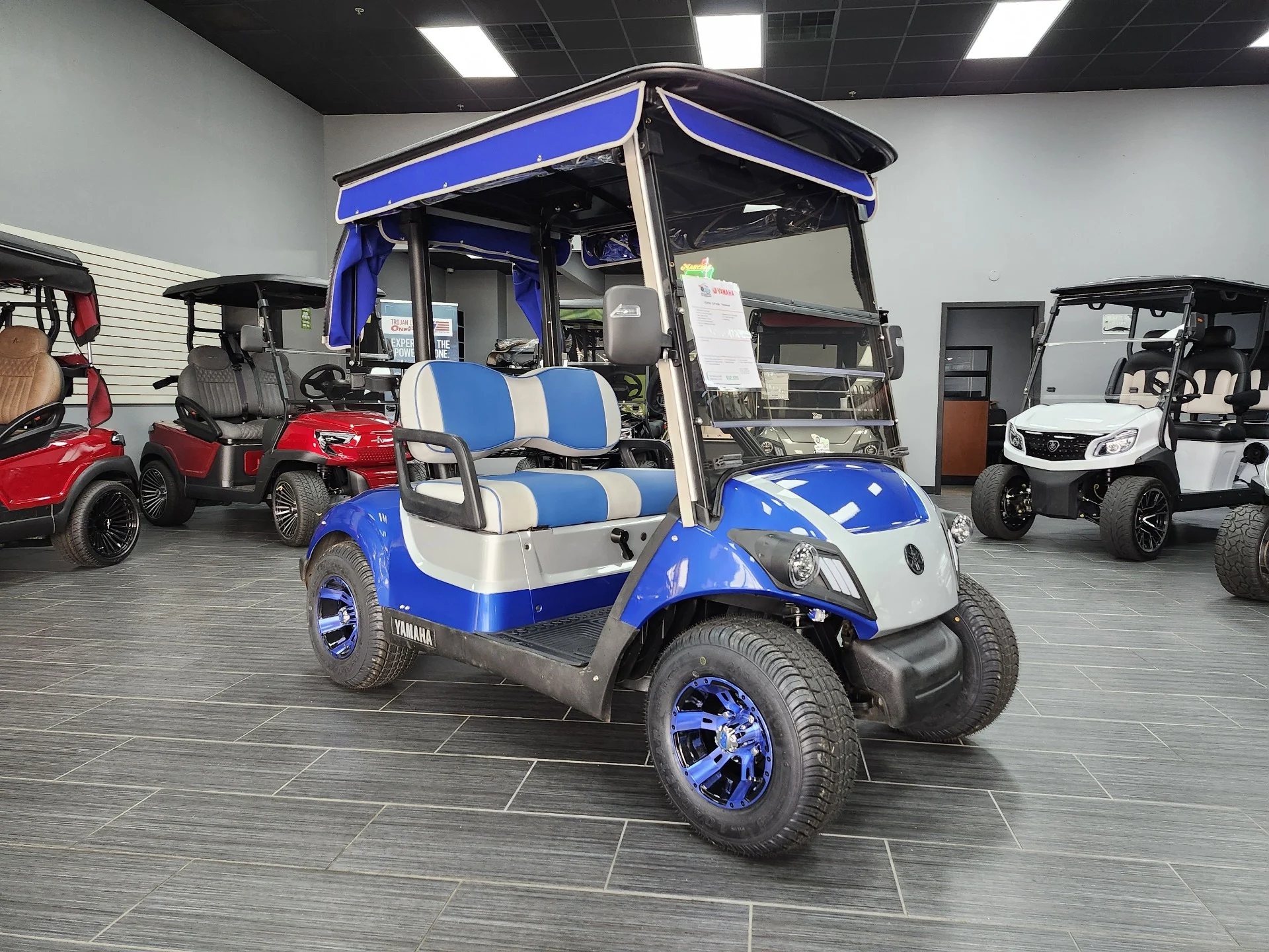 Blue 2021 Yamaha Drive 2 QuieTech EFI Golf Cart