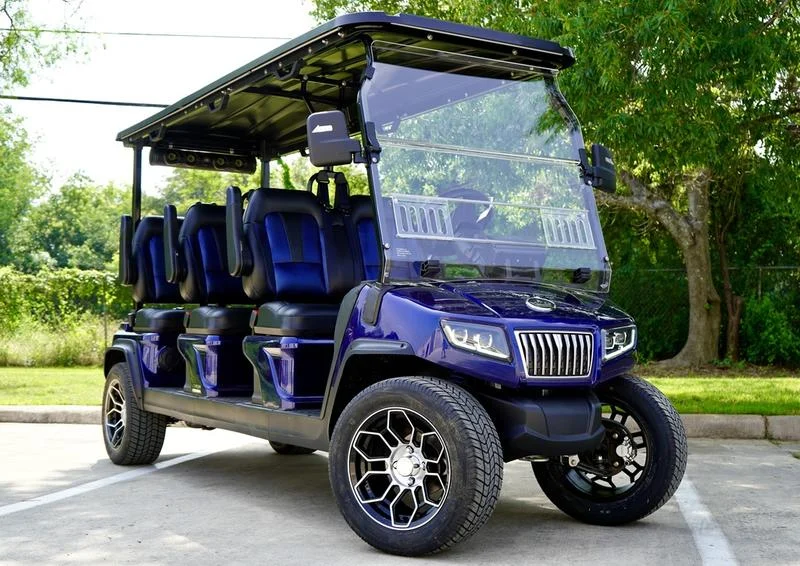 Blue 2024 EVolution D5 Ranger 6 Golf Cart