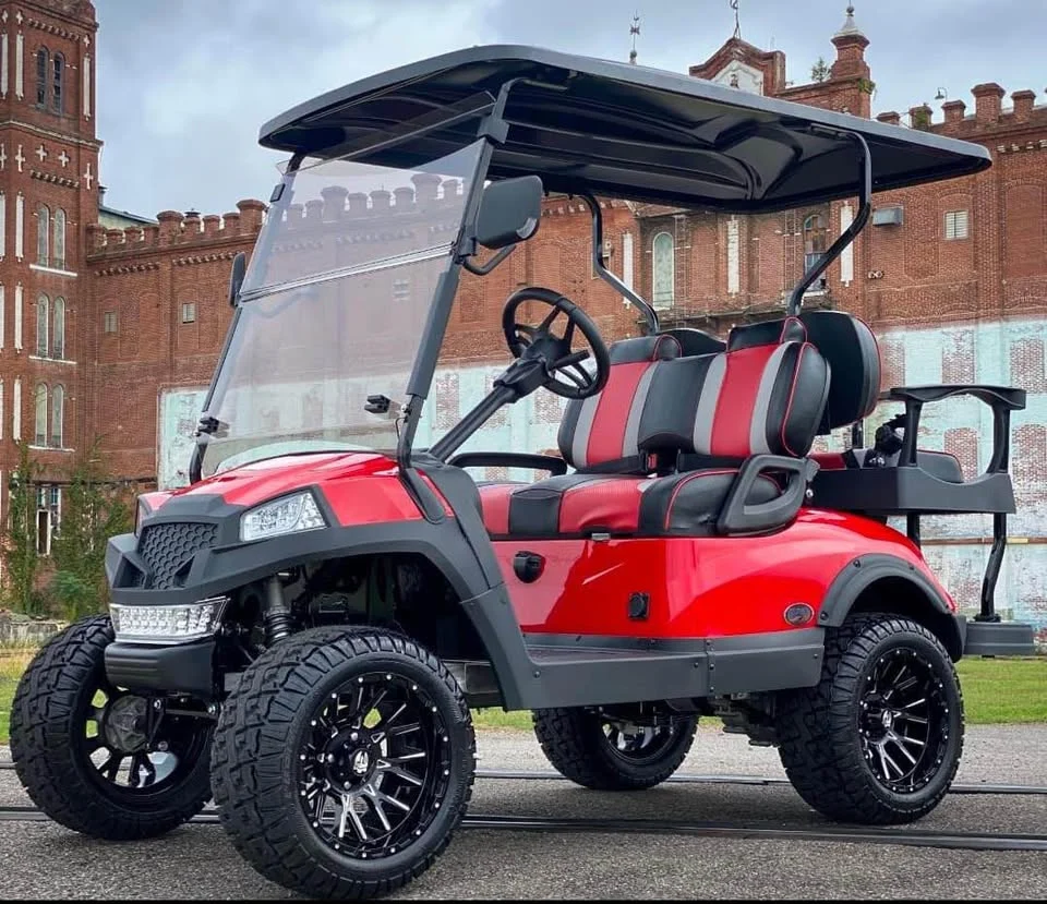 Red 2022 Alpha EV 2+2 Sport Golf Cart