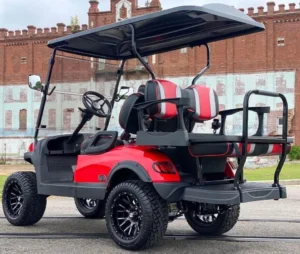 Red 2022 Alpha EV 2+2 Sport Golf Cart3