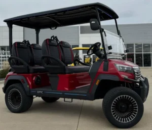 Red 2025 Epic E40FX Golf Cart3